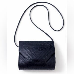 Vintage | Moroccan Magic | Embossed Leather Crossbody Bag | Boho Tooled Purse